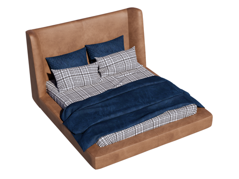  床 双人床 现代床su模型 