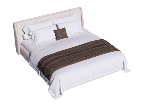  床 双人床 现代床su模型 