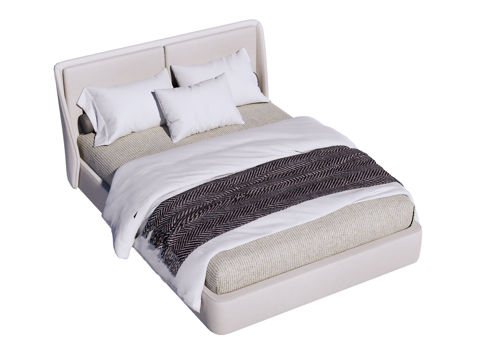  床 双人床 现代床su模型 