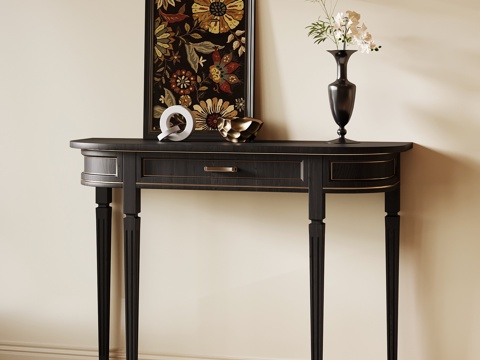  法式复古条案 端景3d模型 