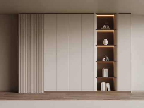 现代简约书柜su模型