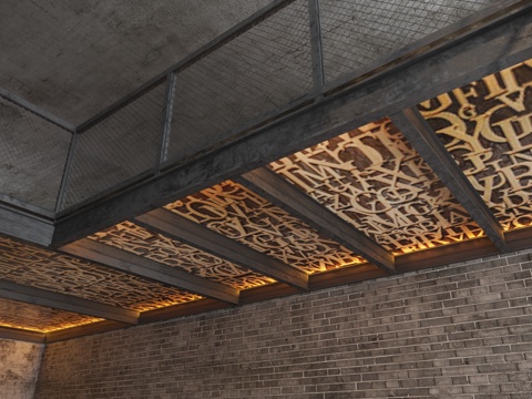  现代天花3d模型 