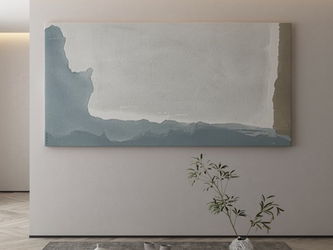  侘寂挂画 油画3d模型 