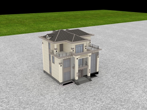  农村自建房 民房 民宿 民居 房子 别墅3d模型 