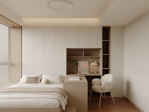 现代榻榻米卧室su模型