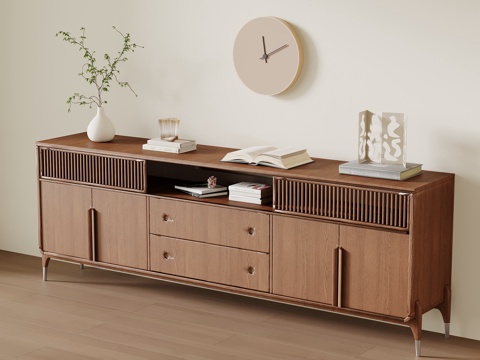  中古风电视柜 边柜3d模型 