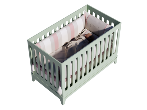 婴儿床 儿童床su模型