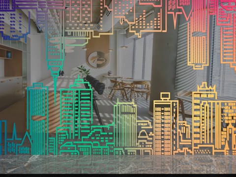  现代背景墙3d模型 