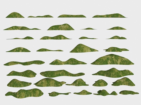  群山山脉 山体 山地 公园景观 地形 山地公园 自然山体 微3d模型 