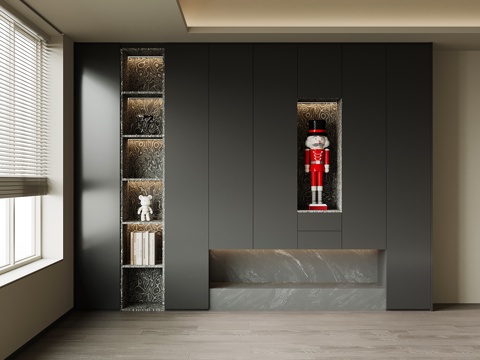  现代意式鞋柜 入户鞋柜3d模型 