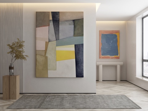  侘寂挂画 油画3d模型 