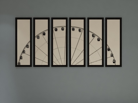  现代简约装饰画3d模型 