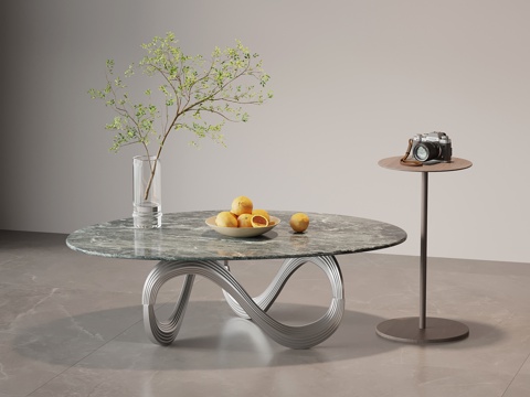 现代意式茶几 大理石茶几su模型