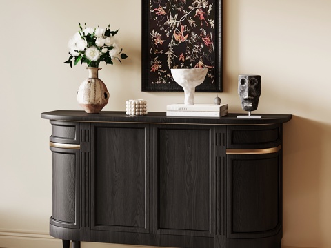 法式复古玄关柜 端景柜 边柜su模型