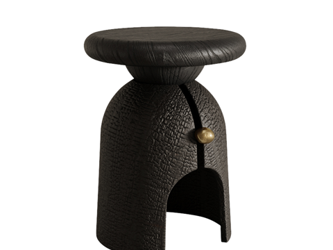  中古风沙发凳 矮凳 边几3d模型 