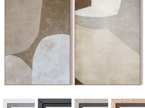  现代装饰画3d模型 