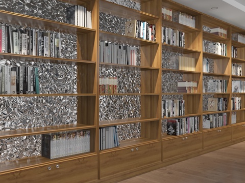  现代书柜3d模型 