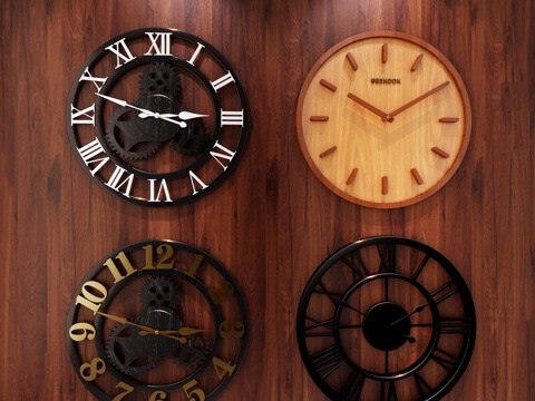  工业风精美钟表 装饰品3d模型 