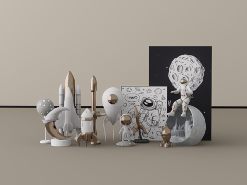 摆件组合su模型