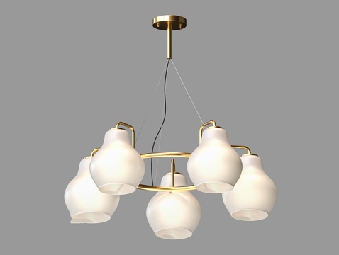  LampsShop 轻奢多头吊灯3d模型 