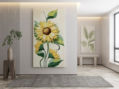  侘寂挂画 油画3d模型 