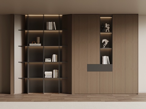 现代简约书柜su模型