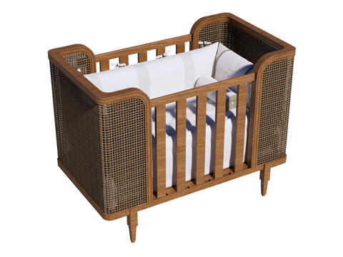 婴儿床 儿童床su模型