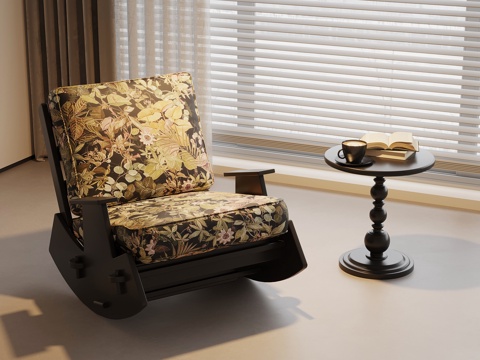 法式复古休闲椅 单椅su模型