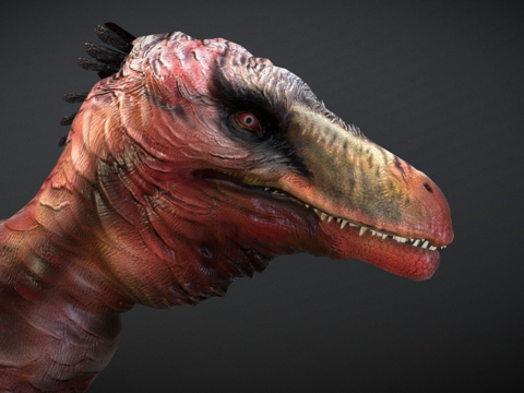  达科他盗龙毛茸茸3d模型 