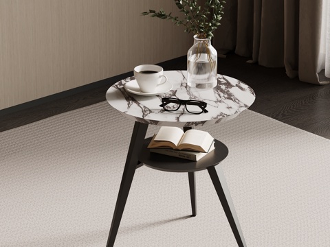  现代意式边几 角几圆几3d模型 