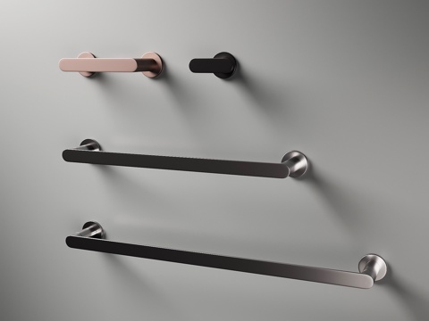 现代意式拉手 毛巾架su模型