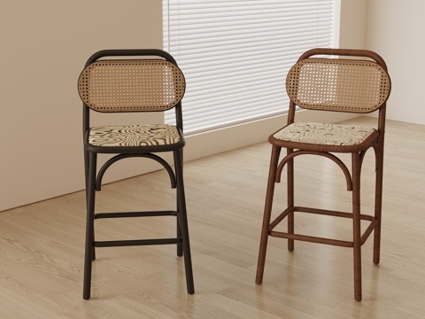  法式中古吧台椅 吧台凳3d模型 