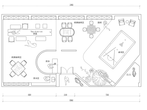 棋牌娱乐会所   最新平面施工图合集cad施工图