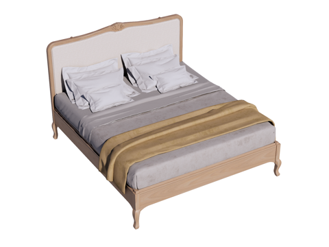 复古欧式床 双人床su模型