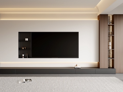  现代客厅电视墙 电视背景墙  客厅电视背景墙柜阳台柜3d模型 