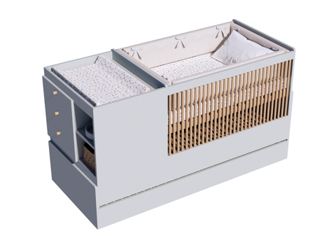 婴儿床 儿童床su模型