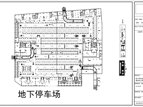 地下车库停车场cad施工图