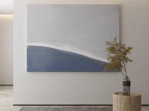  侘寂挂画 油画3d模型 