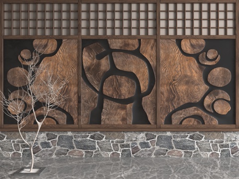  现代背景墙3d模型 