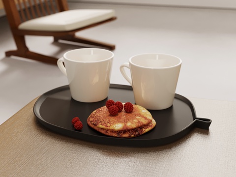 现代托盘 摆件免费3d模型