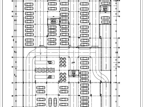 地下车库停车场cad施工图