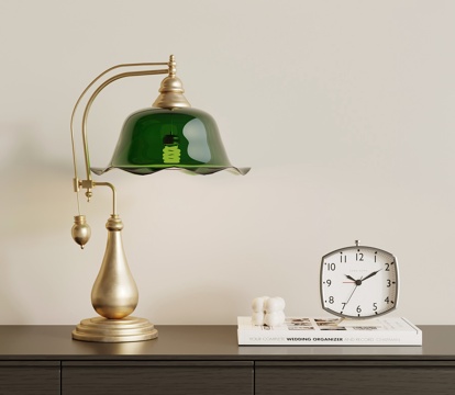  法式复古台灯 金属台灯3d模型 