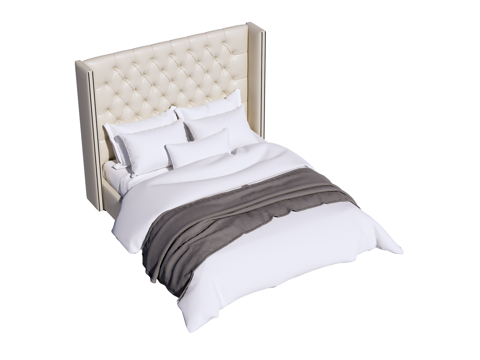 欧式床 双人床su模型