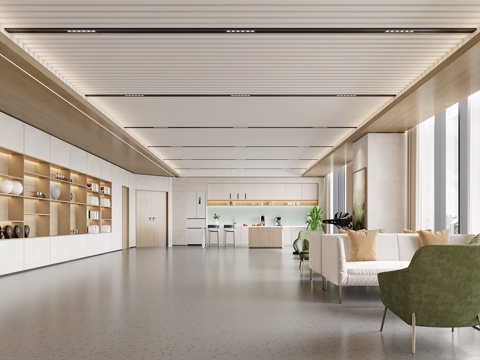  职工之家 茶水间 健身房 书吧3d模型 