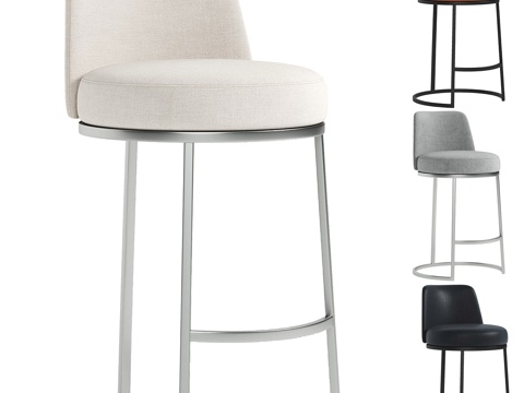  现代Emery_Curved吧台椅3d模型 