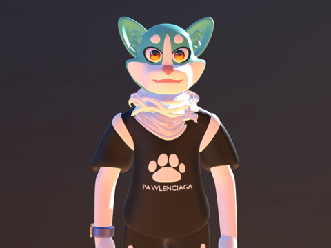  毛皮委托Blender3d模型 