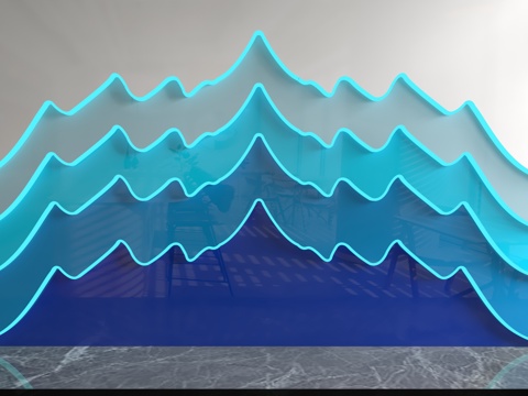  现代背景墙3d模型 