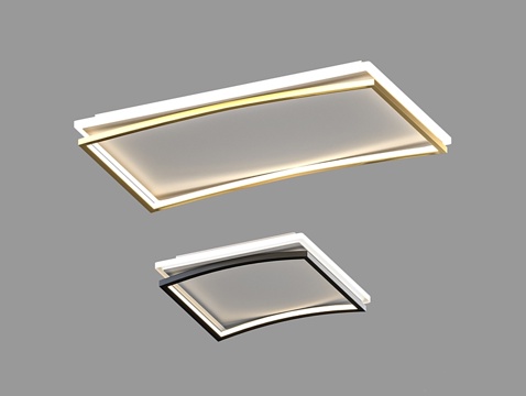  LampsShop 轻奢方形吸顶灯3d模型 