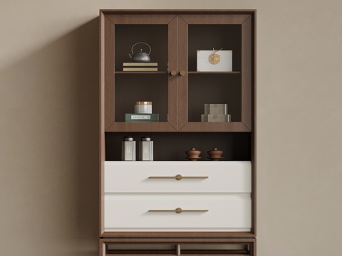  新中式茶柜 边柜3d模型 