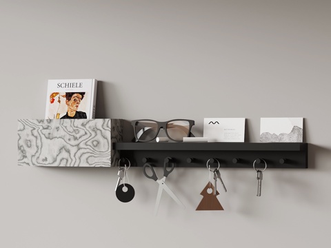  现代挂钩 挂衣板 墙饰3d模型 